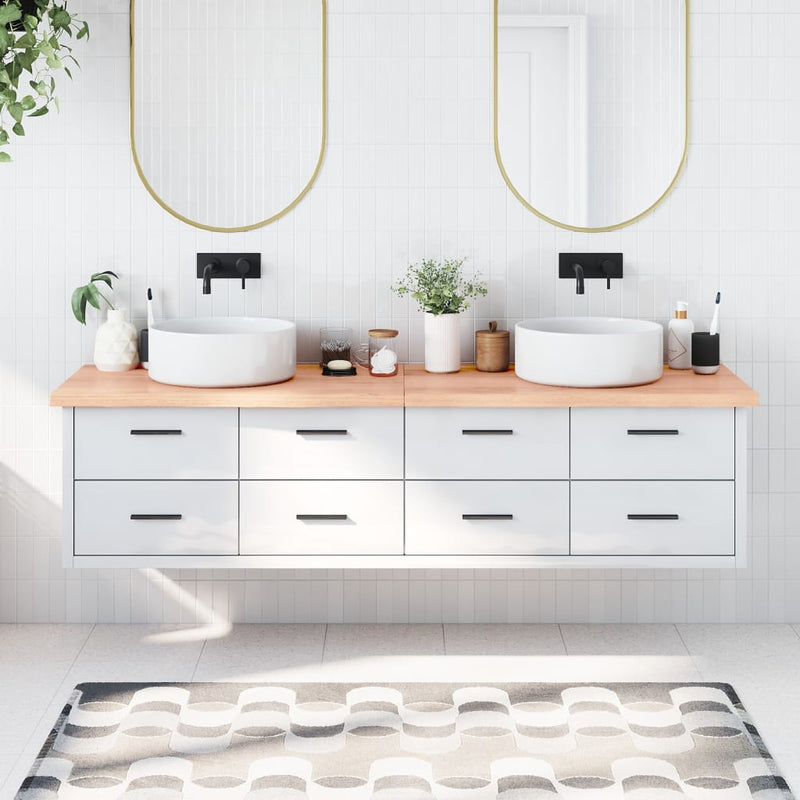 Load image into Gallery viewer, Vidaxl wastafelblad 200x60x(2-4) cm behandeld massief hout lichtbruin