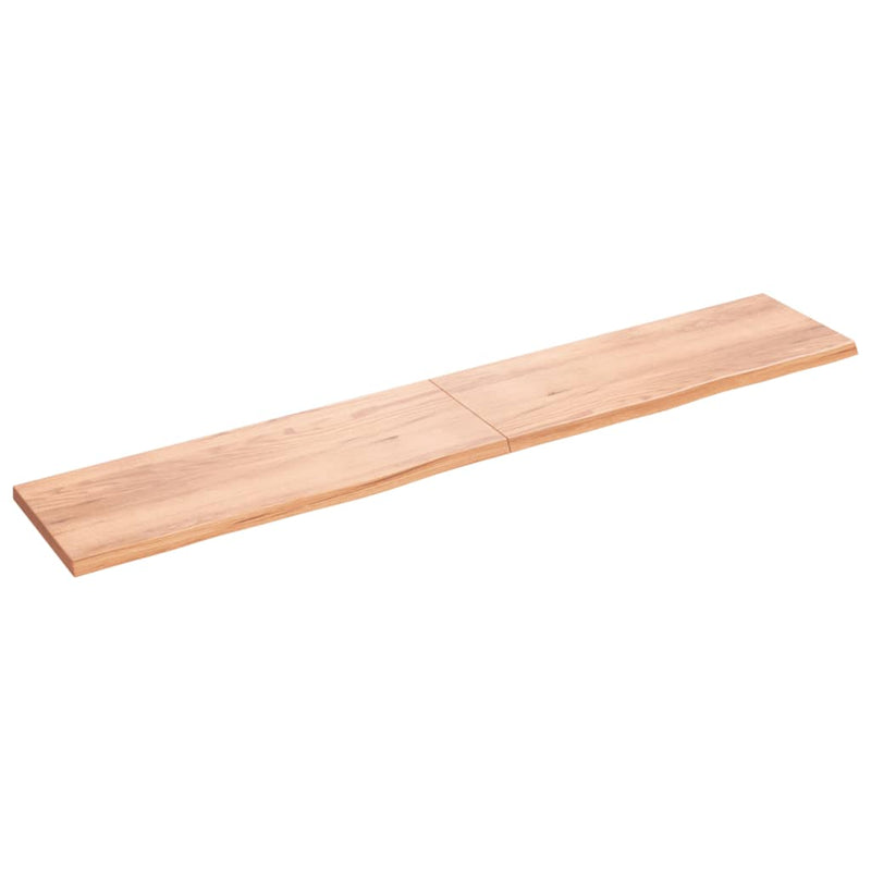 Load image into Gallery viewer, Vidaxl wastafelblad 220x40x(2-4) cm behandeld massief hout lichtbruin