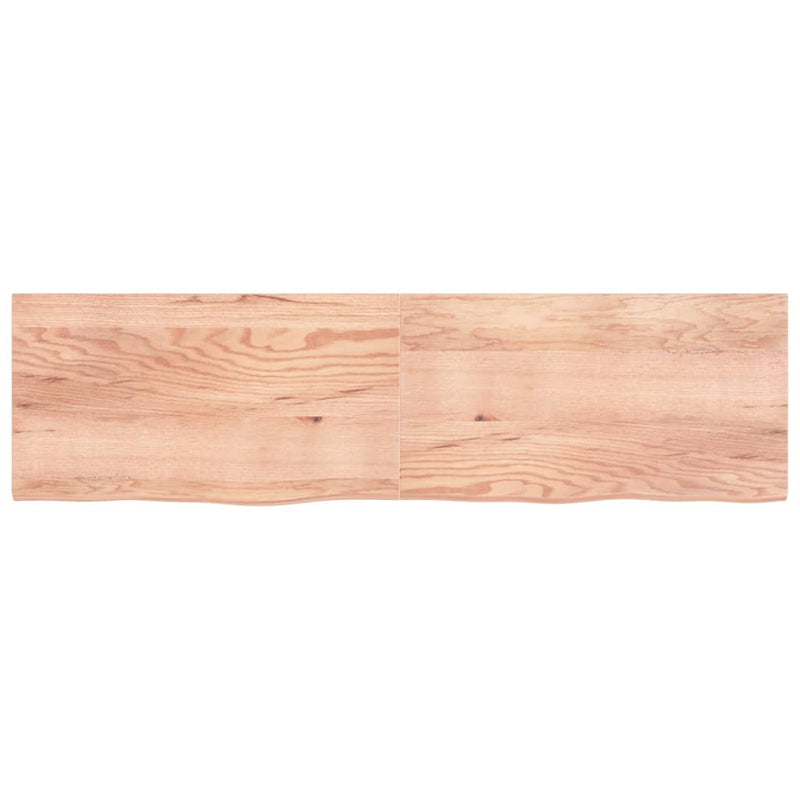 Load image into Gallery viewer, Vidaxl wastafelblad 220x60x(2-4) cm behandeld massief hout lichtbruin