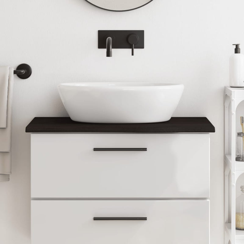 Load image into Gallery viewer, Vidaxl wastafelblad 80x30x2 cm behandeld massief hout donkerbruin