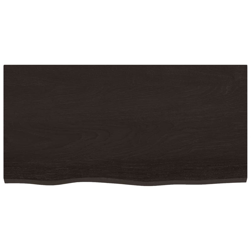 Load image into Gallery viewer, Vidaxl wastafelblad 80x40x(2-4) cm behandeld massief hout donkerbruin