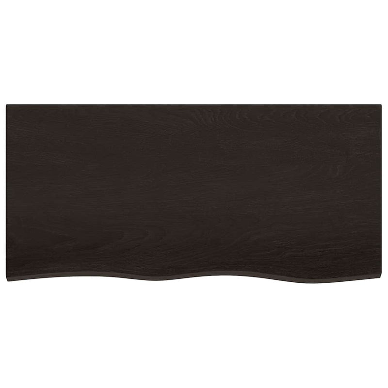 Load image into Gallery viewer, Vidaxl wastafelblad 100x50x2 cm behandeld massief hout donkerbruin