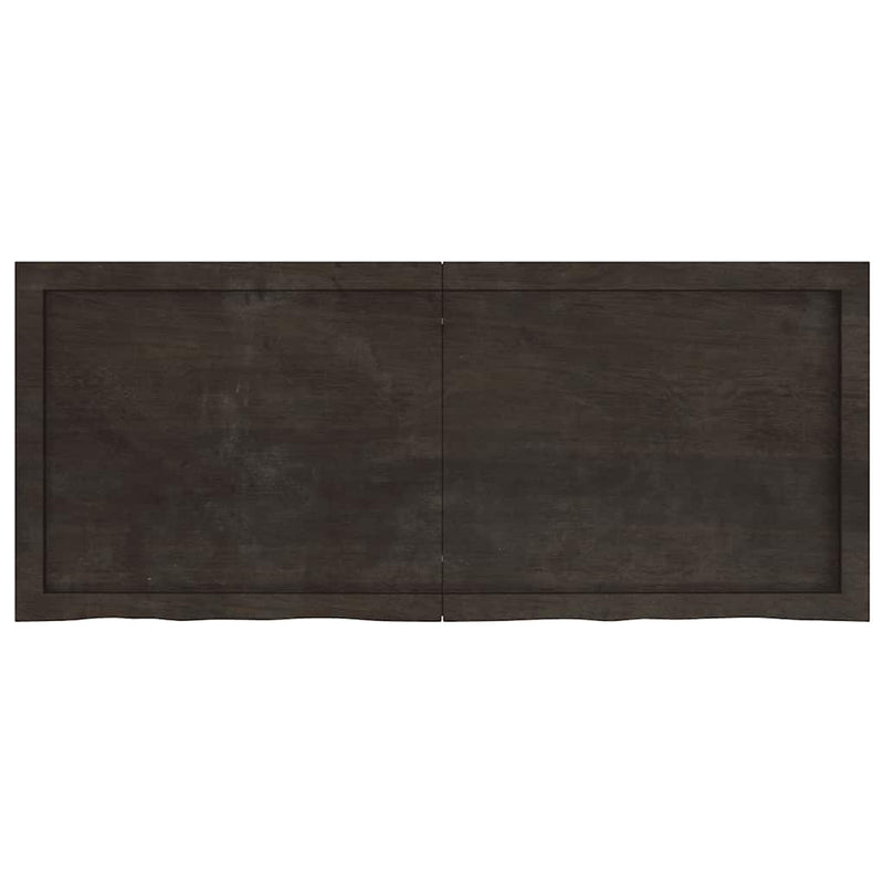Load image into Gallery viewer, Vidaxl wastafelblad 120x50x(2-4) cm behandeld massief hout donkerbruin