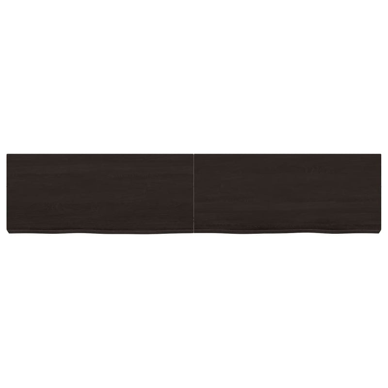Load image into Gallery viewer, Vidaxl wastafelblad 140x30x(2-6) cm behandeld massief hout donkerbruin