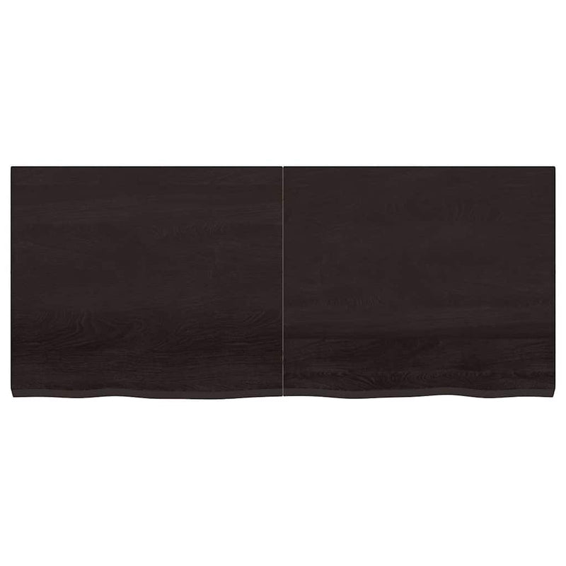 Load image into Gallery viewer, Vidaxl wastafelblad 140x60x(2-4) cm behandeld massief hout donkerbruin