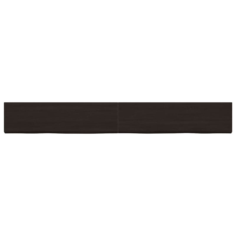 Load image into Gallery viewer, Vidaxl wastafelblad 220x30x(2-6) cm behandeld massief hout donkerbruin