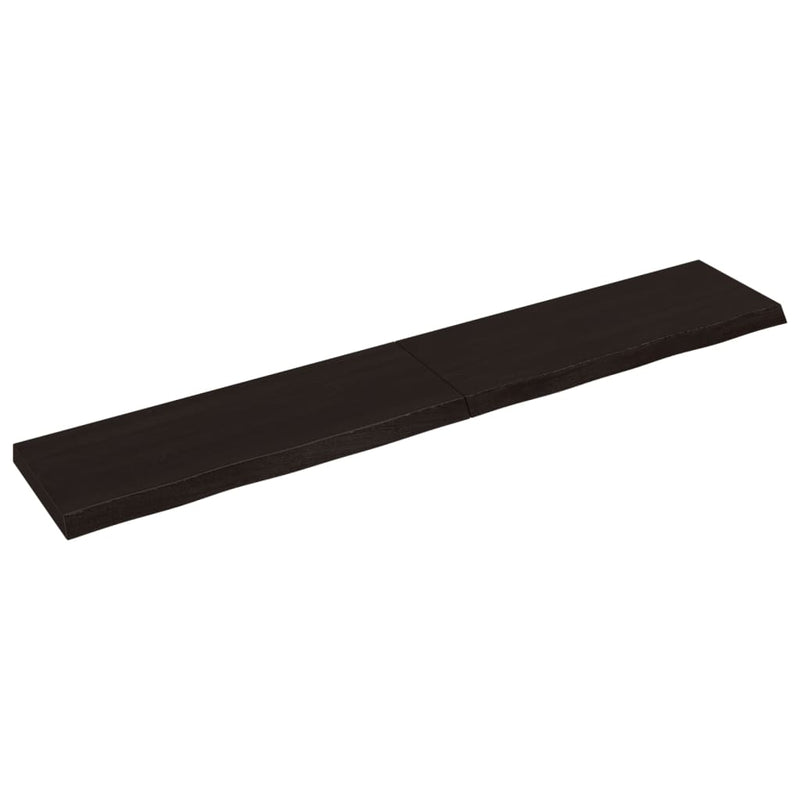 Load image into Gallery viewer, Vidaxl wastafelblad 220x40x(2-6) cm behandeld massief hout donkerbruin