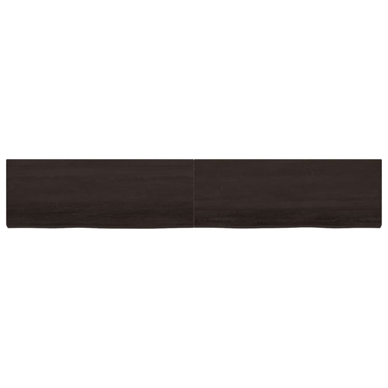 Load image into Gallery viewer, Vidaxl wastafelblad 220x40x(2-6) cm behandeld massief hout donkerbruin