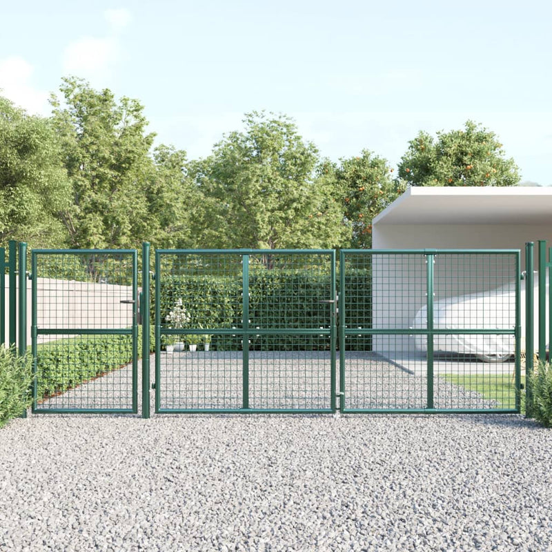 Load image into Gallery viewer, VidaXL Tuinpoort 400x175 cm gaas en gegalvaniseerd staal groen