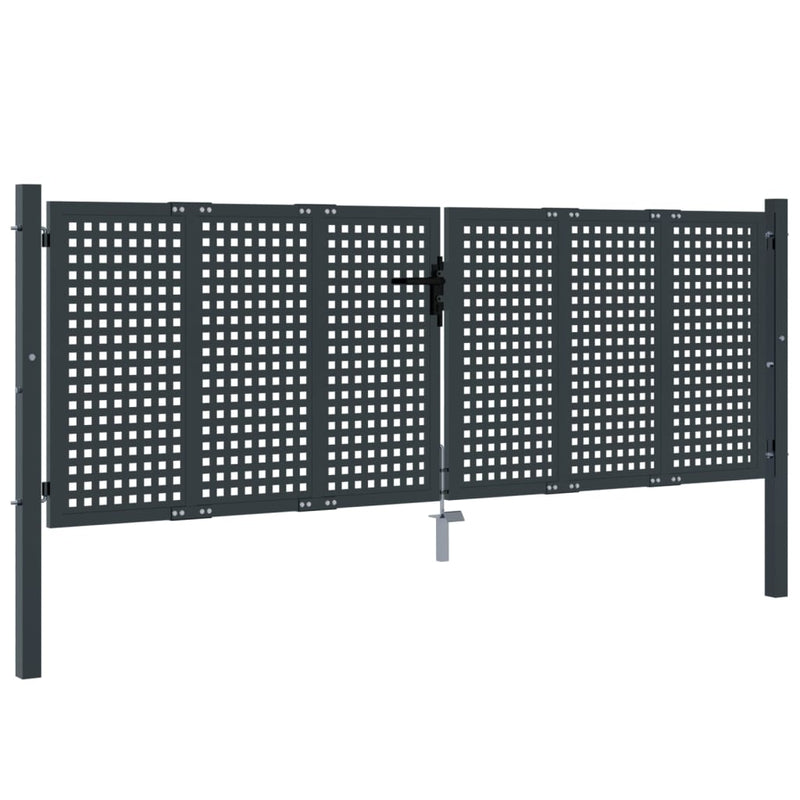 Load image into Gallery viewer, VidaXL Poort 300x125 cm staal antracietkleurig