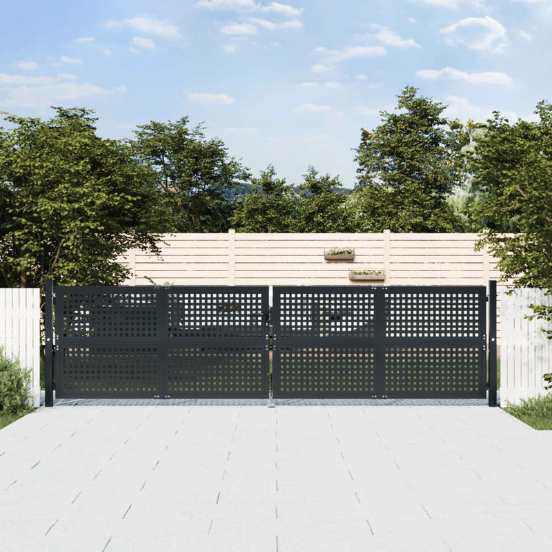 Load image into Gallery viewer, VidaXL Poort 400x125 cm staal antracietkleurig