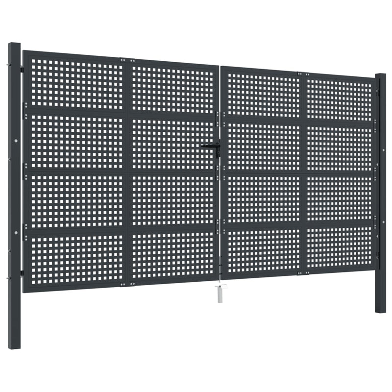 Load image into Gallery viewer, VidaXL Poort 400x225 cm staal antracietkleurig