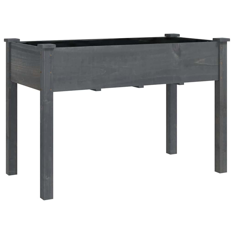 Cargue la imagen en el visor de la galería, Vidaxl plantenbak op wieltjes 118x59x80 cm massief vurenhout grijs