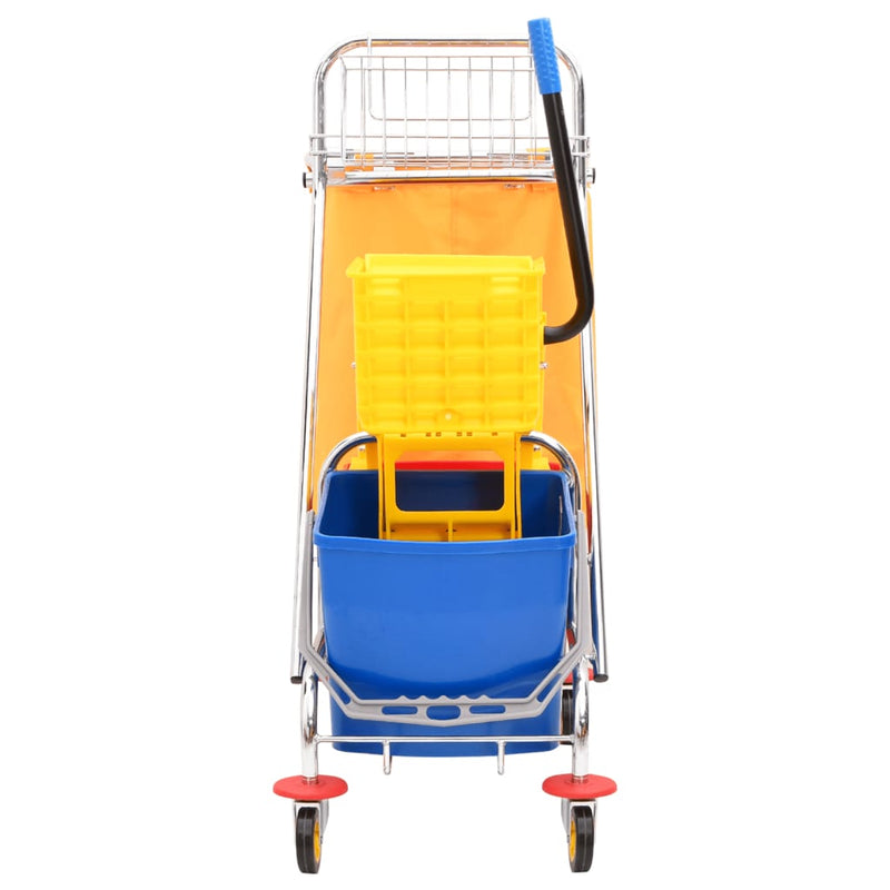 Load image into Gallery viewer, VidaXL Schoonmaakwagen met emmers en wringer PP en oxford stof