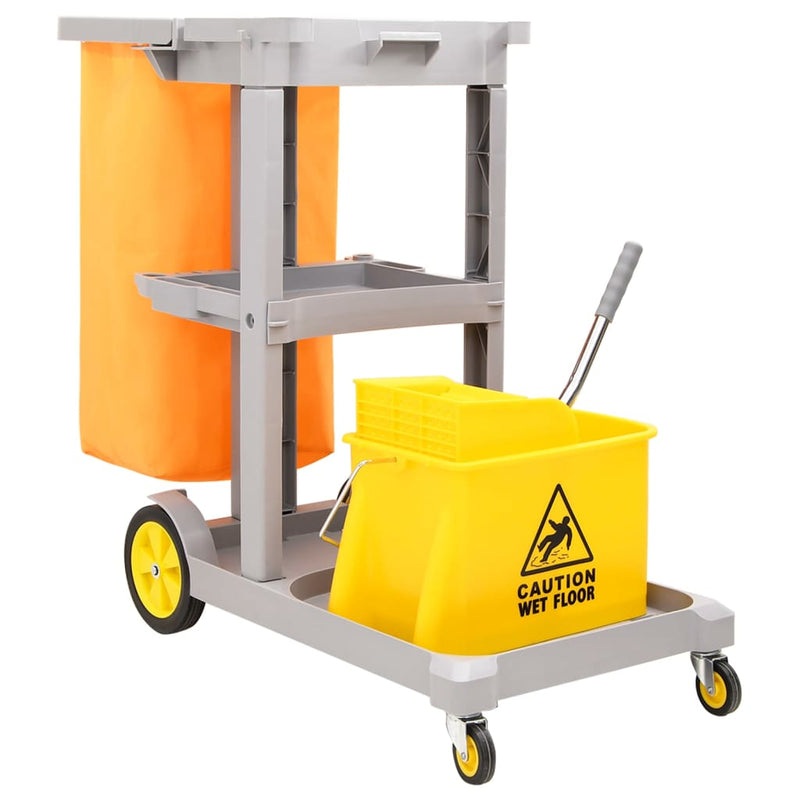 Cargue la imagen en el visor de la galería, VidaXL Schoonmaaktrolley met dweilemmer polypropeen