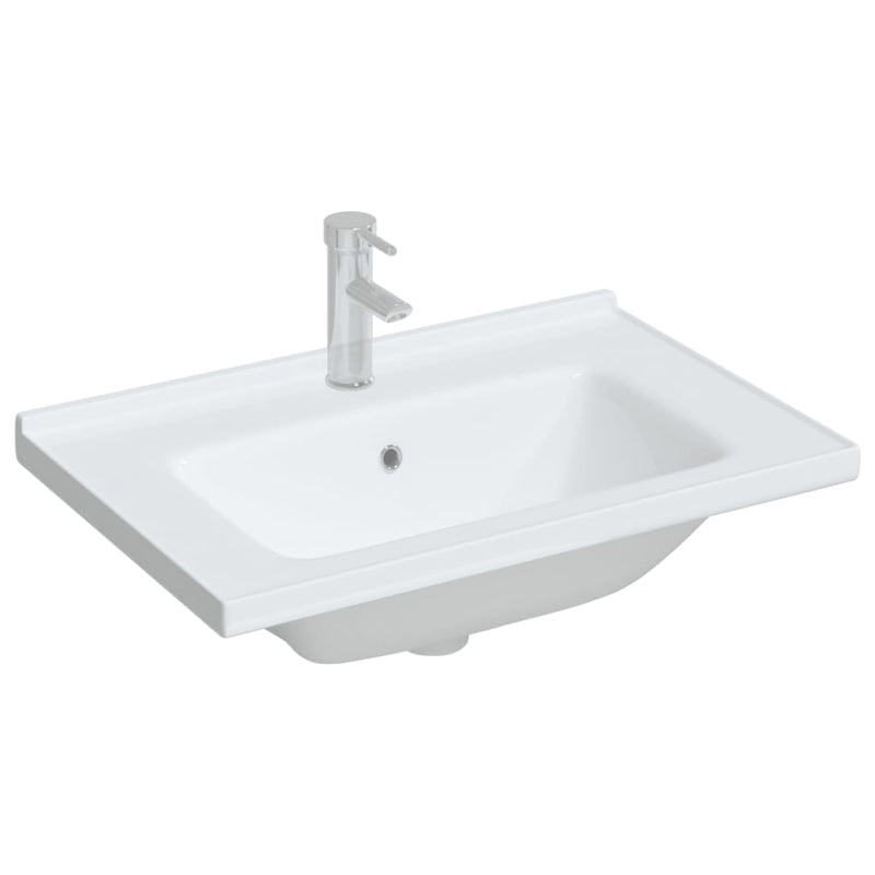 Load image into Gallery viewer, Vidaxl wastafel rechthoekig 71x48x19,5 cm keramiek wit