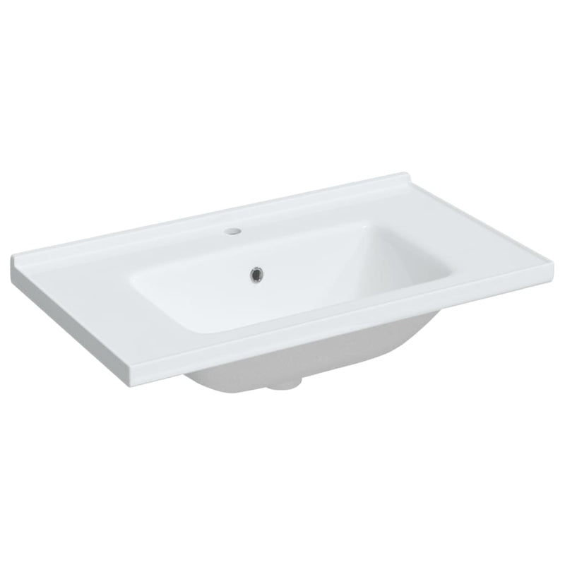 Load image into Gallery viewer, Vidaxl wastafel rechthoekig 81x48x19,5 cm keramiek wit