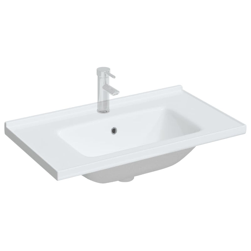 Load image into Gallery viewer, Vidaxl wastafel rechthoekig 81x48x19,5 cm keramiek wit