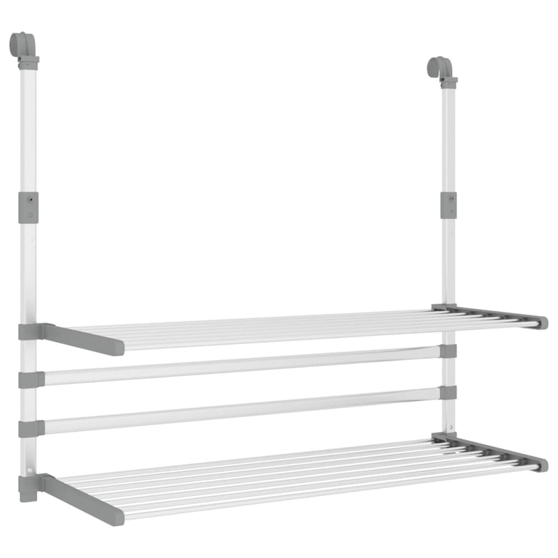 Afbeelding laden in galerijviewer, Vidaxl droogrek voor balkon 89x25x(60-95) cm aluminium