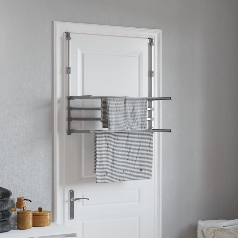 Afbeelding laden in galerijviewer, Vidaxl droogrek voor balkon 89x25x(60-95) cm aluminium