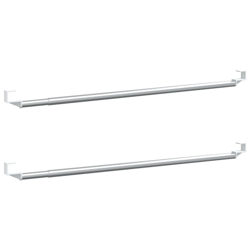 ギャラリービューアに画像をロードする, Vidaxl gordijnrails 2 st 60-105 cm aluminium wit en zilverkleurig