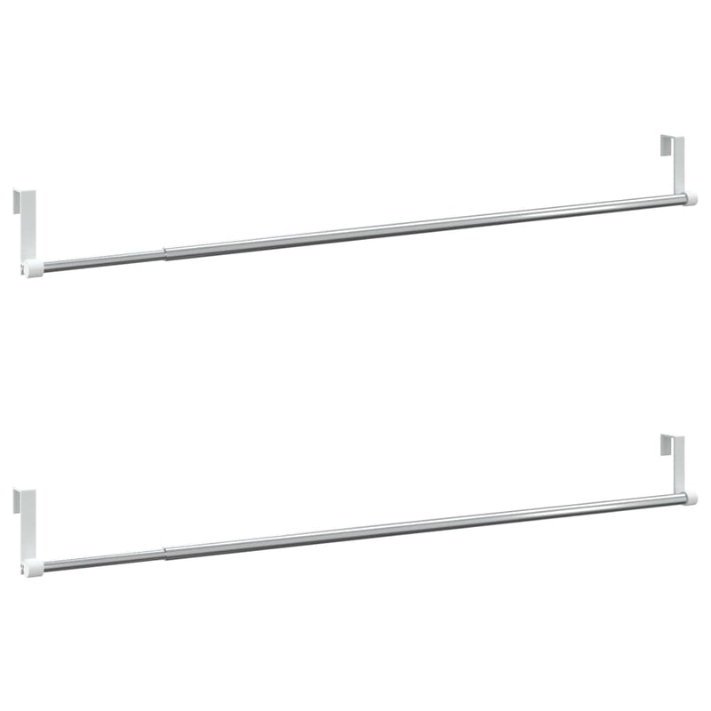 Load image into Gallery viewer, VidaXL Gordijnrails 2 st 60-105 cm aluminium wit en zilverkleurig