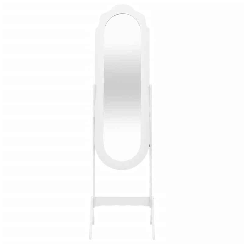 Load image into Gallery viewer, Vidaxl spiegel vrijstaand 45,5x47,5x160 cm bewerkt hout wit