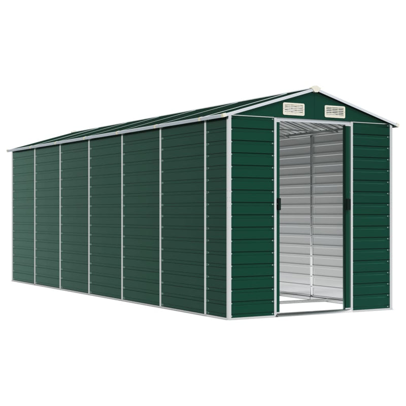 Load image into Gallery viewer, VidaXL Tuinschuur 191x555x198 cm gegalvaniseerd staal groen