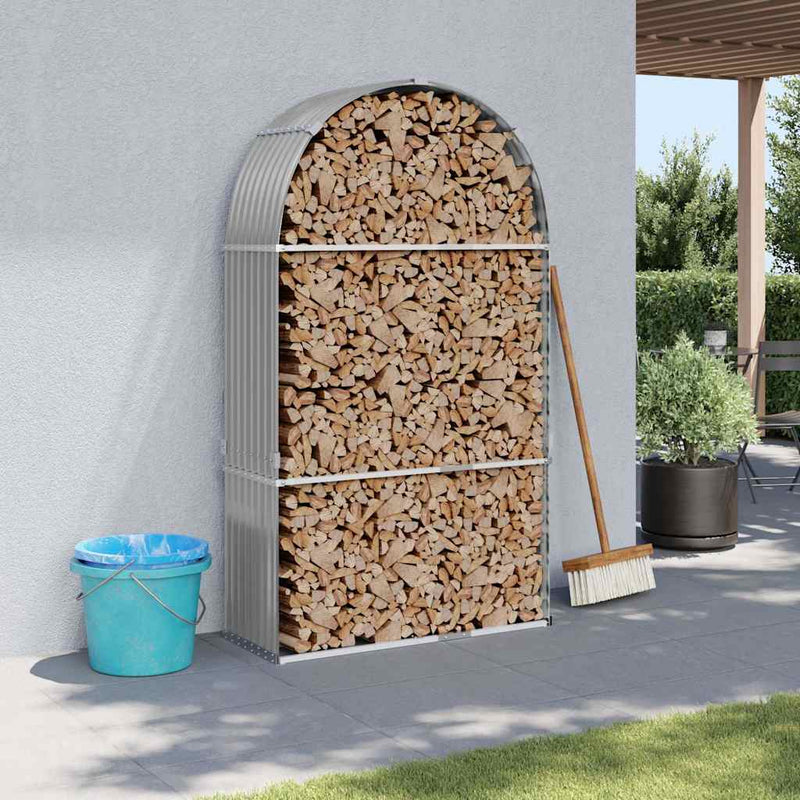 Load image into Gallery viewer, Vidaxl haardhoutopslag 120x45x210 cm gegalvaniseerd staal lichtgrijs