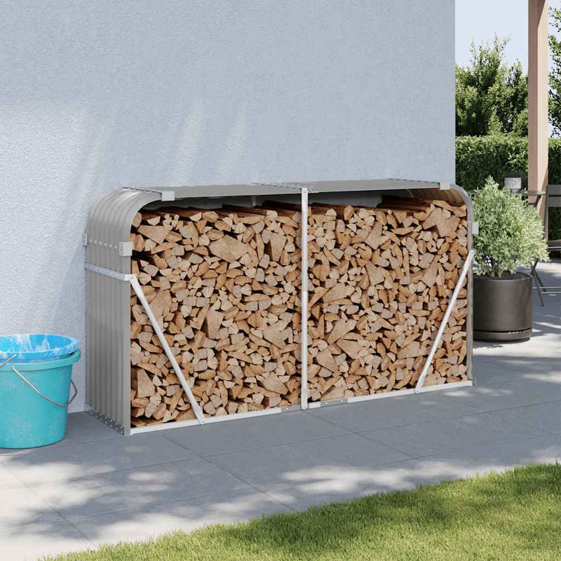 Load image into Gallery viewer, Vidaxl haardhoutopslag 180x45x100 cm gegalvaniseerd staal lichtgrijs