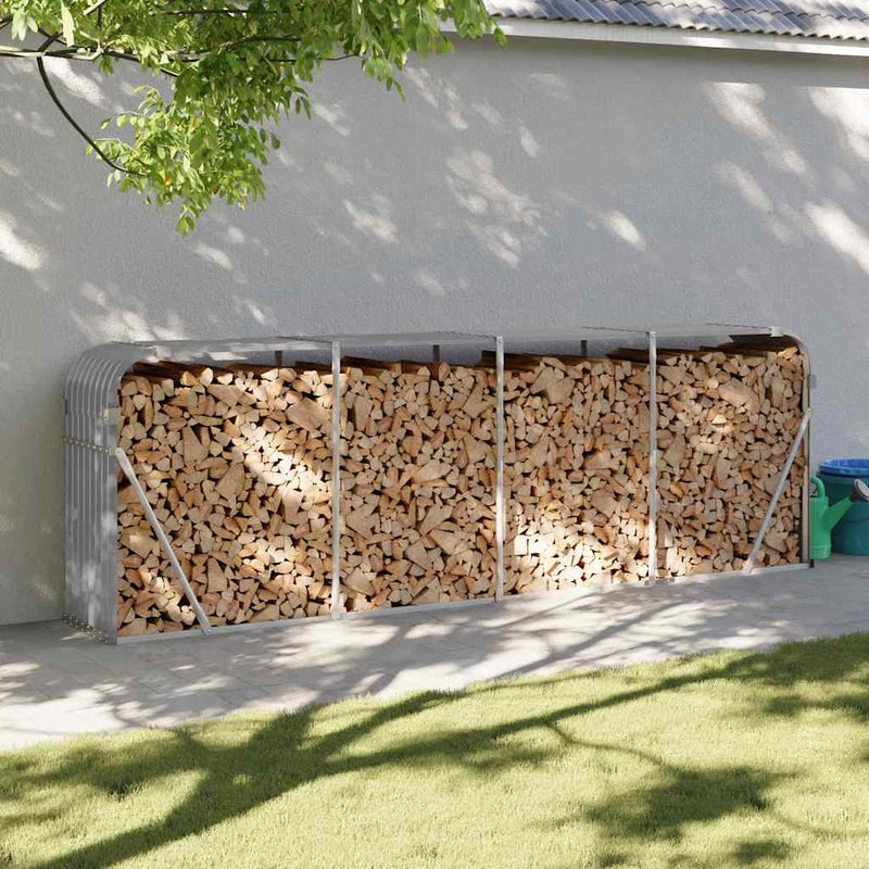 Load image into Gallery viewer, Vidaxl haardhoutopslag 300x45x100 cm gegalvaniseerd staal lichtgrijs