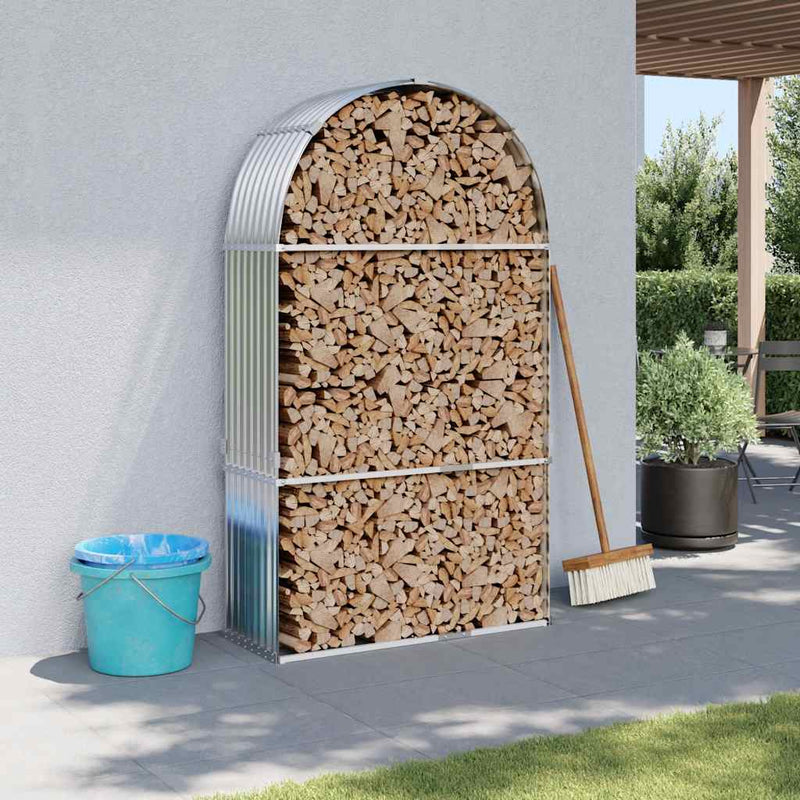 Load image into Gallery viewer, Vidaxl haardhoutopslag 120x45x210 cm gegalvaniseerd staal zilverkleur