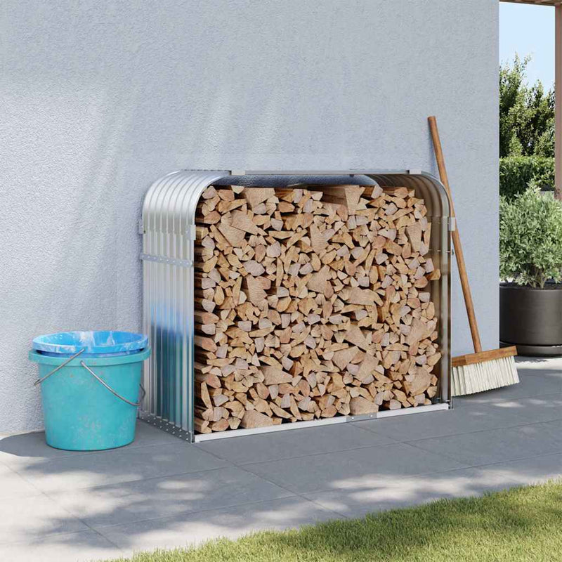 Load image into Gallery viewer, Vidaxl haardhoutopslag 120x45x100 cm gegalvaniseerd staal zilverkleur