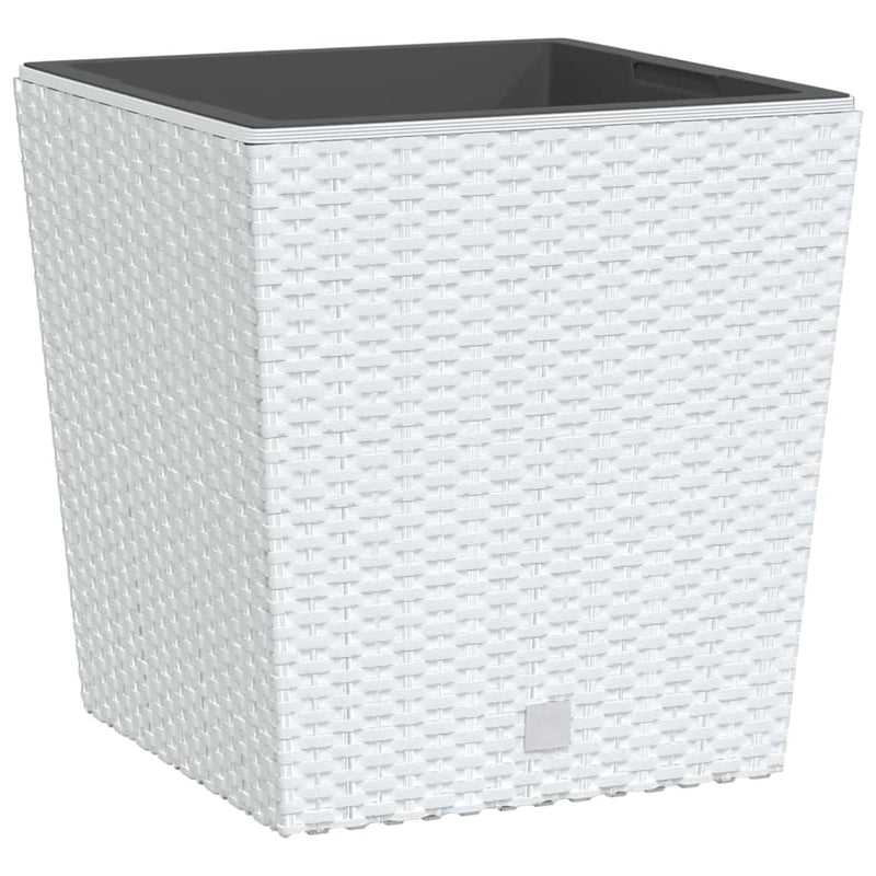Load image into Gallery viewer, Vidaxl plantenbak met uitneembare bak rattan-look 21 32 l pp wit