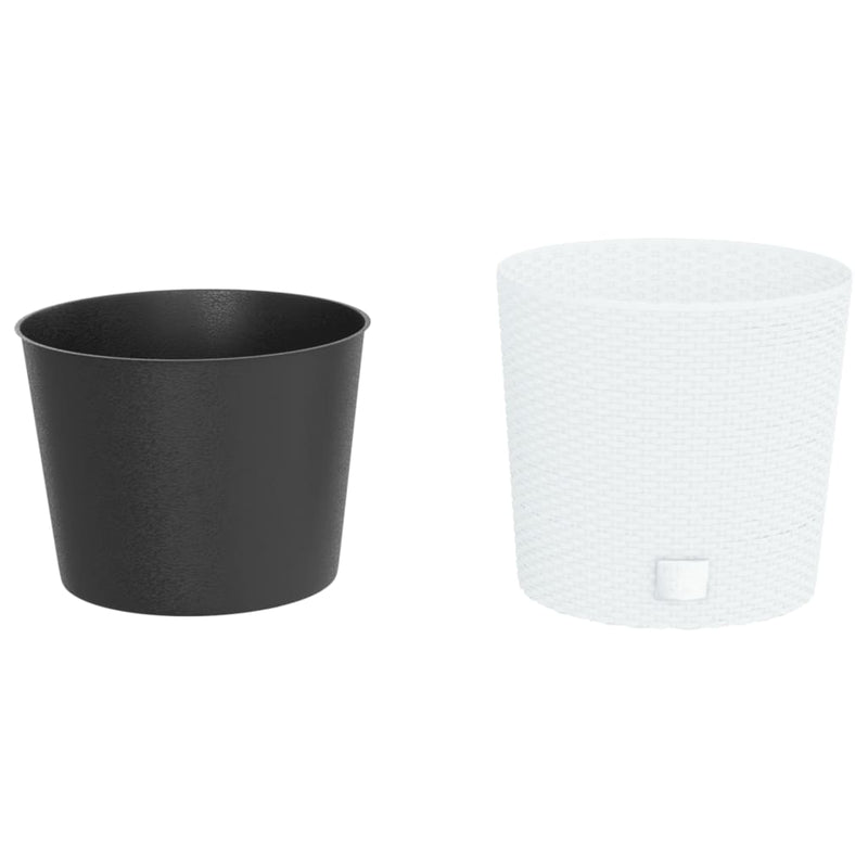 Load image into Gallery viewer, Vidaxl plantenbak met uitneembare bak rattan-look 15 15,3 l pp wit