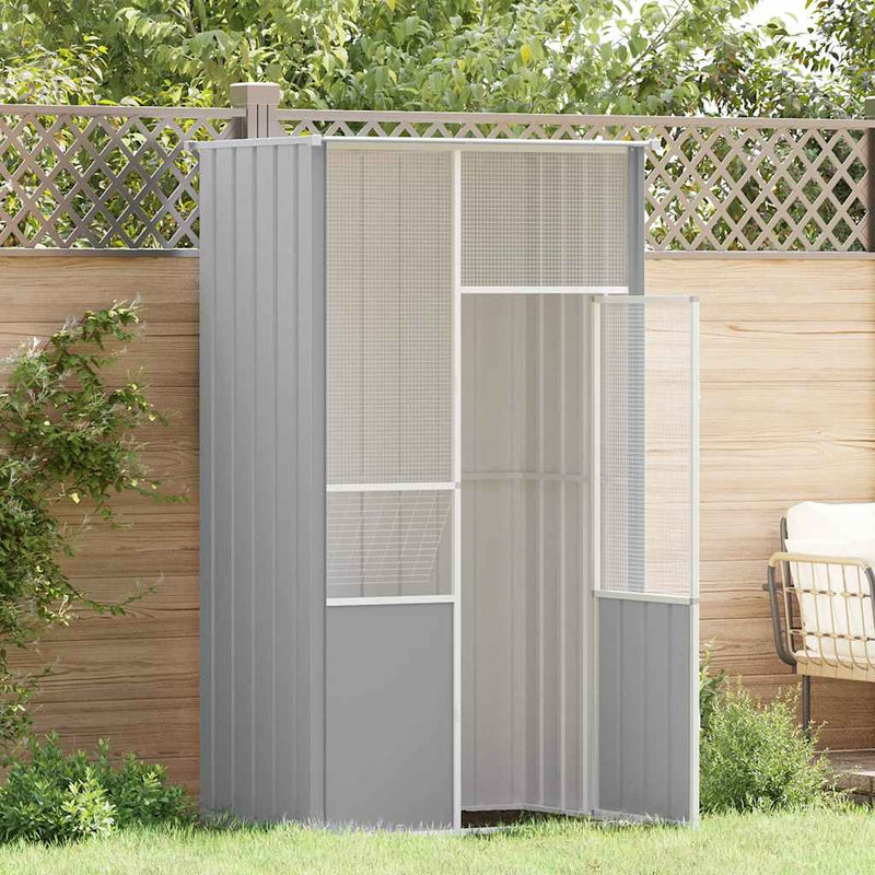 Load image into Gallery viewer, Vidaxl vogelkooi 115x78x200 cm gegalvaniseerd staal grijs