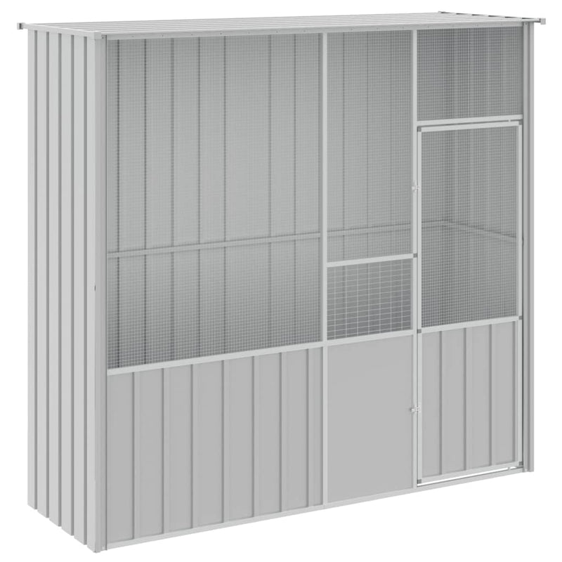 Load image into Gallery viewer, VidaXL Vogelkooi 215x78x200 cm gegalvaniseerd staal grijs