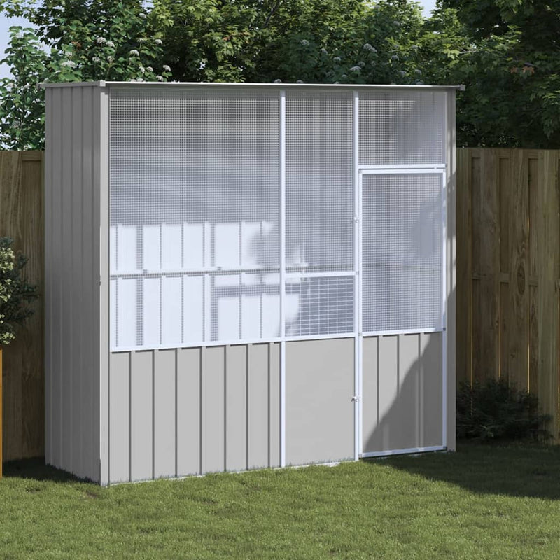 Load image into Gallery viewer, VidaXL Vogelkooi 215x78x200 cm gegalvaniseerd staal grijs