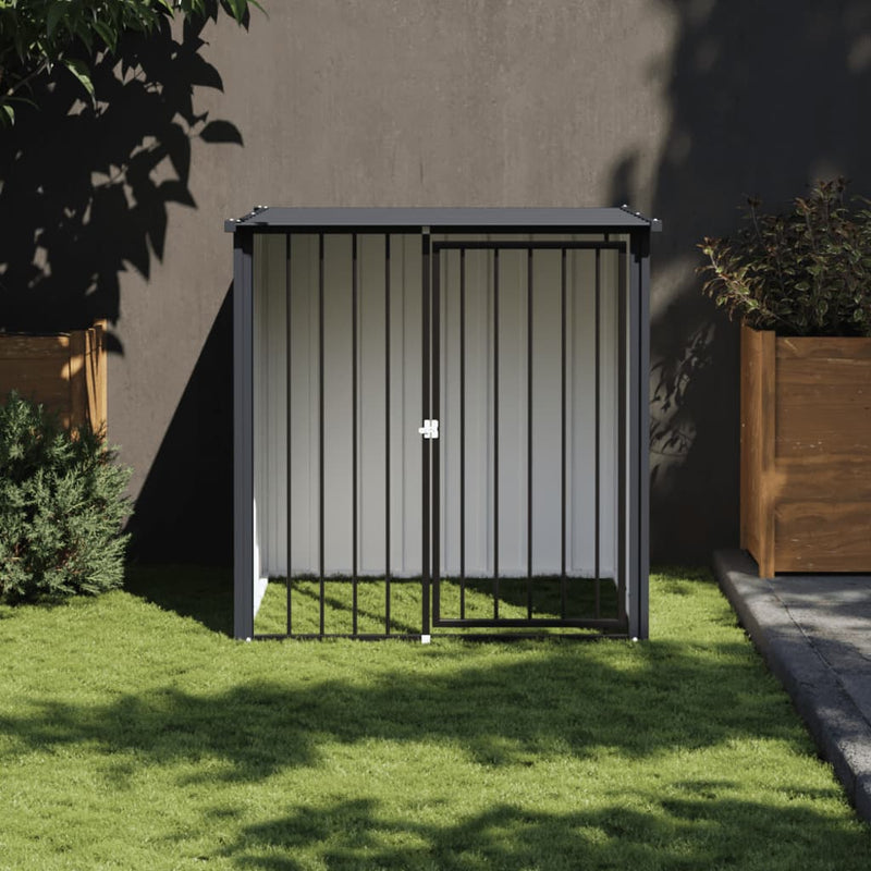 Load image into Gallery viewer, Vidaxl hondenhok met dak 110x103x109 cm gegalvaniseerd staal zwart