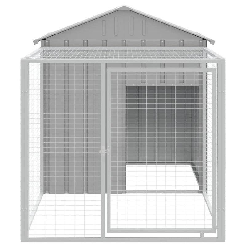 Load image into Gallery viewer, Vidaxl kippenhok met ren lichtgrijs 117x201x123 cm gegalvaniseerd staal