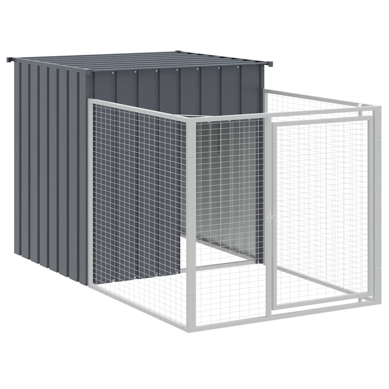 Load image into Gallery viewer, Vidaxl hondenhok met dak 110x201x110 cm gegalvaniseerd staal antraciet