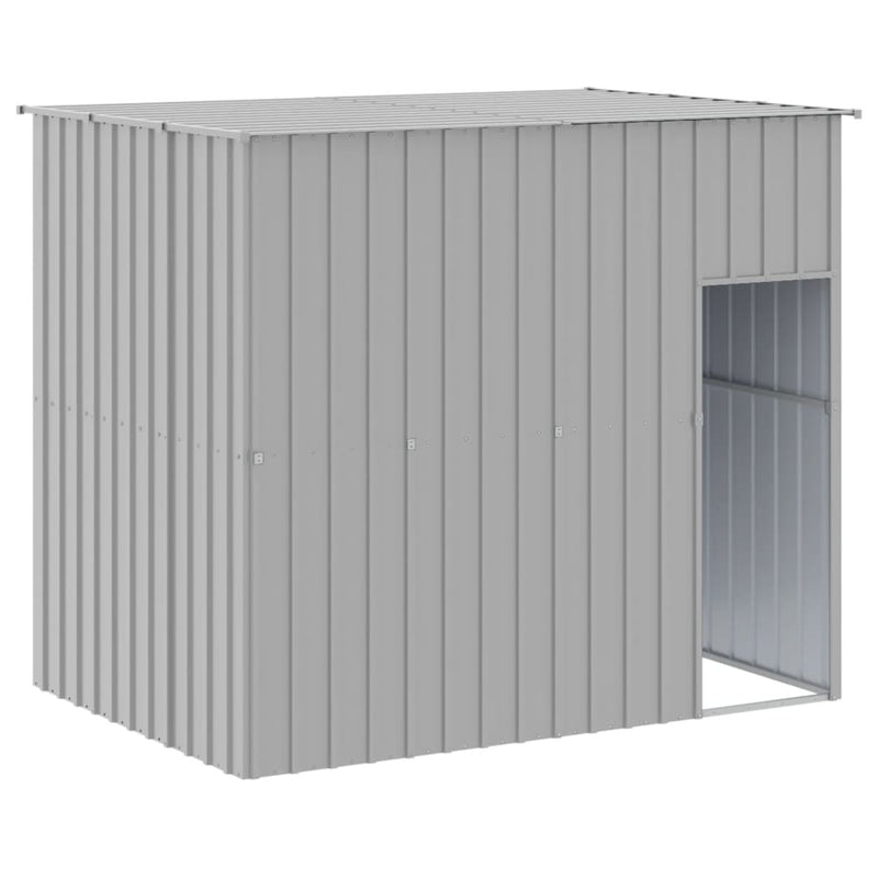 Load image into Gallery viewer, VidaXL Hondenhok met dak 214x153x181 cm gegalvaniseerd staal grijs