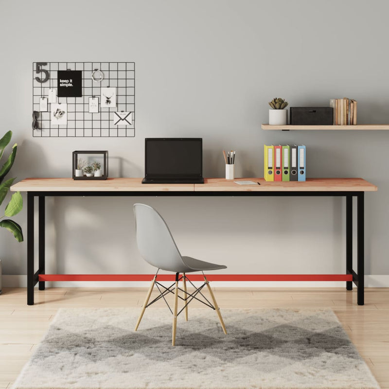 Load image into Gallery viewer, VidaXL Werkbank 220x55x81,5 cm massief beukenhout en metaal
