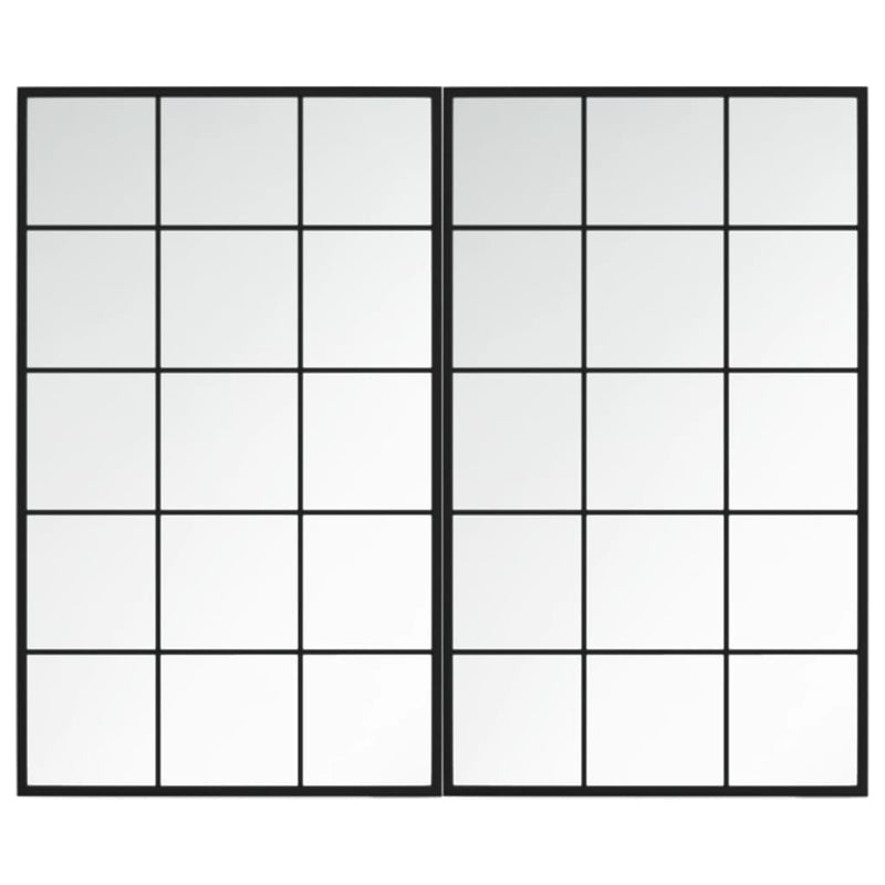 Load image into Gallery viewer, Vidaxl wandspiegels 2 st 100x60 cm metaal zwart