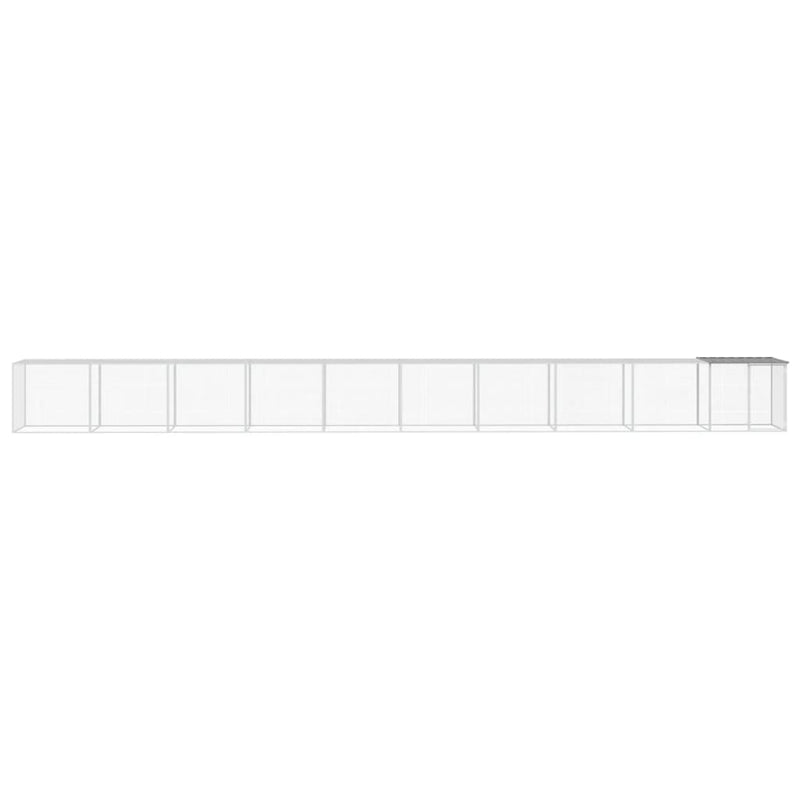 Load image into Gallery viewer, VidaXL Kippenhok met dak 1003x98x90 cm gegalvaniseerd staal lichtgrijs