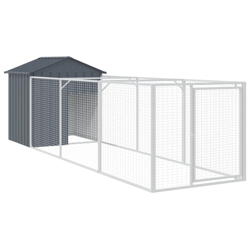 Load image into Gallery viewer, VidaXL Hondenhok met dak 117x405x123 cm gegalvaniseerd staal antraciet