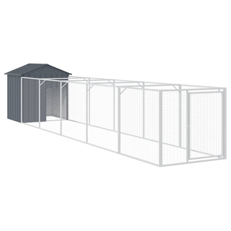 Load image into Gallery viewer, VidaXL Hondenhok met dak 117x609x123 cm gegalvaniseerd staal antraciet