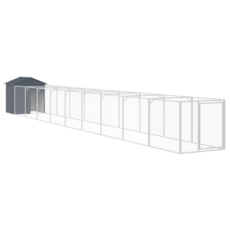 Load image into Gallery viewer, VidaXL Hondenhok met dak 117x1017x123 cm staal antracietkleurig