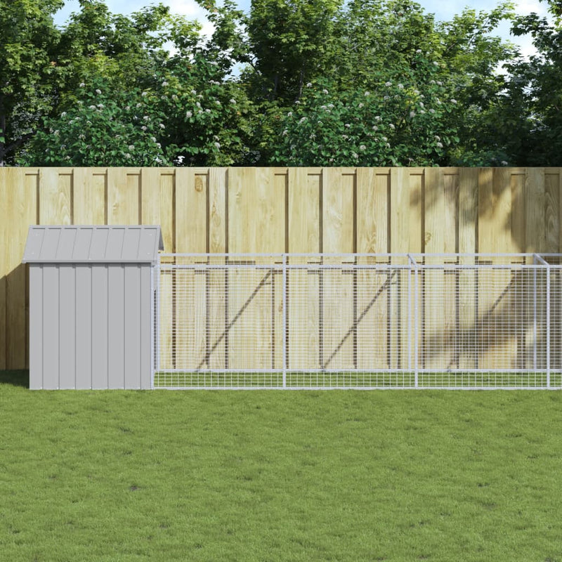 Load image into Gallery viewer, VidaXL Hondenhok met dak 117x813x123 cm staal lichtgrijs