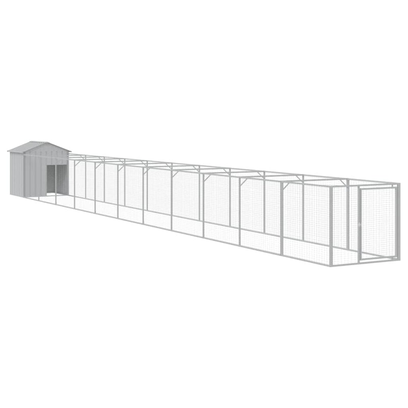 Load image into Gallery viewer, VidaXL Hondenhok met dak 117x1221x123 cm staal lichtgrijs